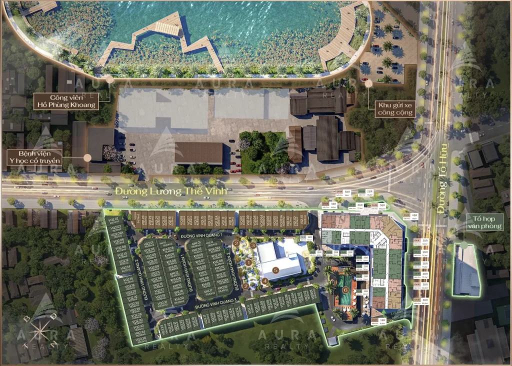 Mặt bằng tổng thể iconia lakeside mipec 54 tố hữu